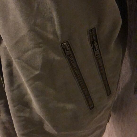 Silence & Noise Army Green Button Down Tunic Shirt - Picture 3 of 7